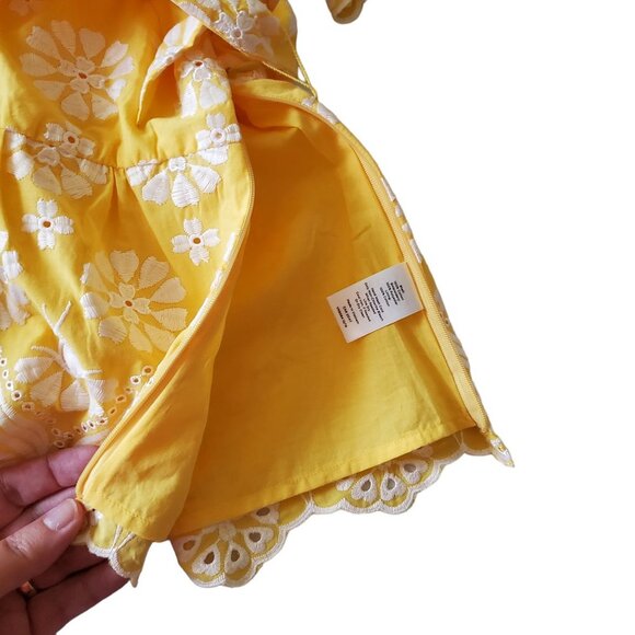 Talbots Yellow Floral Eyelet Embroidered Belted Peplum Top NWT 14P - Picture 8 of 16